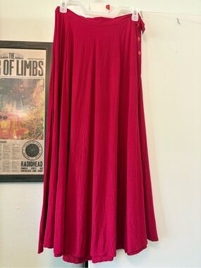 Counterparts Vibrant Red Flowing Maxi Skirt